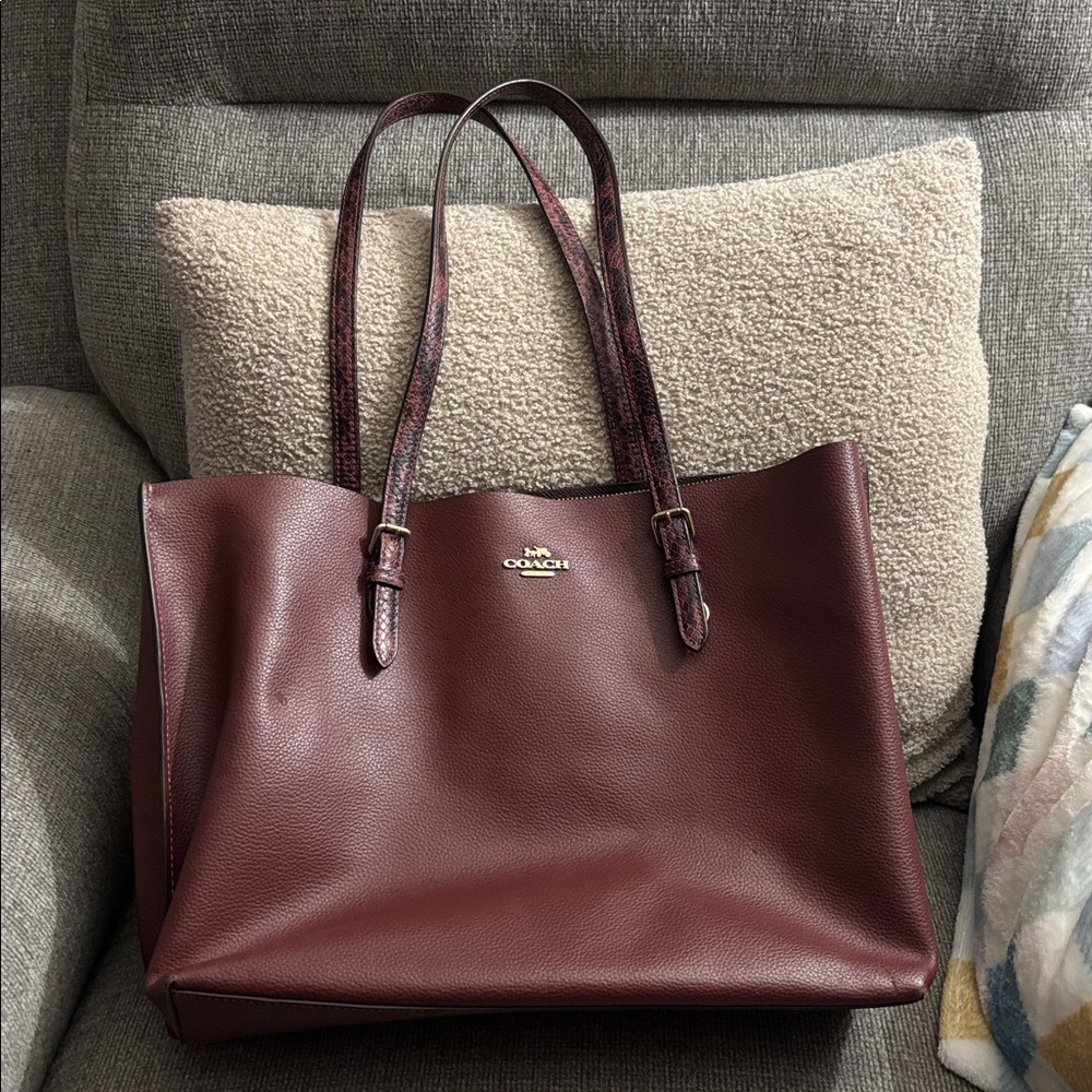 Coach Deep Red Leather Shoulder Bag